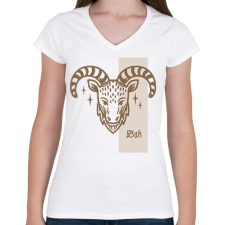 PRINTFASHION Bak horoszkóp - Női V-nyakú póló - Fehér női póló