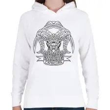 PRINTFASHION Bak - Női kapucnis pulóver - Fehér női pulóver, kardigán