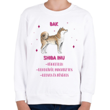 PRINTFASHION Bak - Shiba inu - Gyerek pulóver - Fehér gyerek pulóver, kardigán