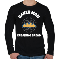 PRINTFASHION BAKER MAN IS BAKING BREAD - Férfi hosszú ujjú póló - Fekete férfi póló