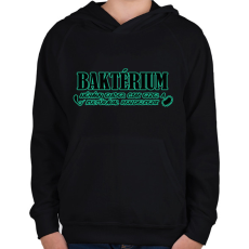 PRINTFASHION Baktérium - Gyerek kapucnis pulóver - Fekete