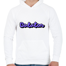 PRINTFASHION Balaton - Férfi kapucnis pulóver - Fehér