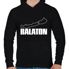 PRINTFASHION balaton - Férfi kapucnis pulóver - Fekete férfi pulóver, kardigán