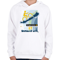 PRINTFASHION Balaton körbetekerés - Gyerek kapucnis pulóver - Fehér