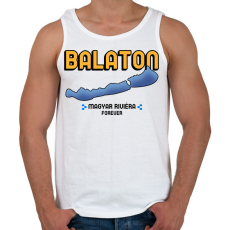 PRINTFASHION BALATON magyar riviéra - Férfi atléta - Fehér