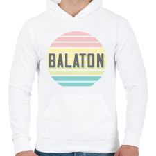 PRINTFASHION Balaton Retro - Férfi kapucnis pulóver - Fehér férfi pulóver, kardigán