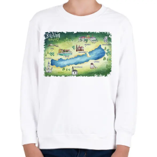 PRINTFASHION Balaton térkép - Gyerek pulóver - Fehér gyerek pulóver, kardigán