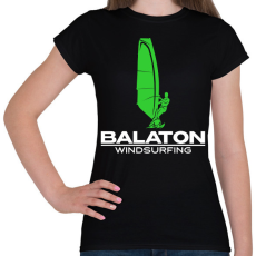 PRINTFASHION Balaton windsurfing - Női póló - Fekete