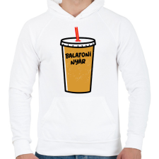 PRINTFASHION BALATONI NYÁR - Férfi kapucnis pulóver - Fehér férfi pulóver, kardigán