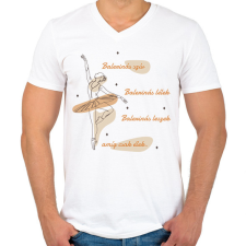 PRINTFASHION Balerinás szív - Férfi V-nyakú póló - Fehér férfi póló