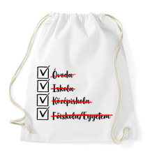 PRINTFASHION Ballagás egyetem fekete - Sportzsák, Tornazsák - Fehér tornazsák