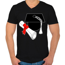 PRINTFASHION Ballagás  - Férfi V-nyakú póló - Fekete férfi póló