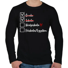 PRINTFASHION Ballagás Iskola fehér - Férfi hosszú ujjú póló - Fekete férfi póló