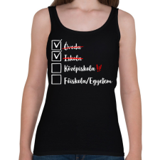 PRINTFASHION Ballagás Iskola fehér - Női atléta - Fekete női trikó