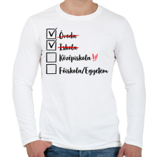 PRINTFASHION Ballagás Iskola fekete - Férfi hosszú ujjú póló - Fehér férfi póló