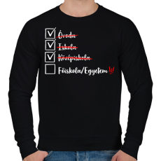 PRINTFASHION Ballagás középiskola fehér - Férfi pulóver - Fekete