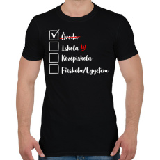 PRINTFASHION Ballagás óvoda fehér - Férfi póló - Fekete