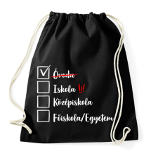 PRINTFASHION Ballagás óvoda fehér - Sportzsák, Tornazsák - Fekete tornazsák