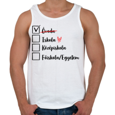 PRINTFASHION Ballagás óvoda fekete - Férfi atléta - Fehér atléta, trikó