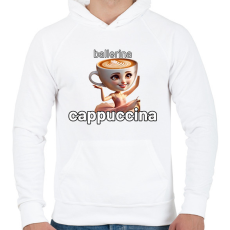 PRINTFASHION Ballerina Cappuccina - Férfi kapucnis pulóver - Fehér