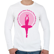 PRINTFASHION Ballerina Dance - Férfi hosszú ujjú póló - Fehér
