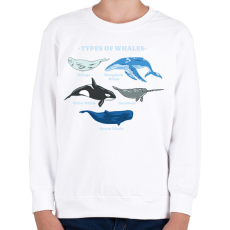 PRINTFASHION Bálna fajták - Gyerek pulóver - Fehér
