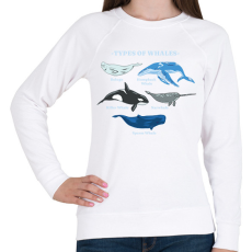 PRINTFASHION Bálna fajták - Női pulóver - Fehér