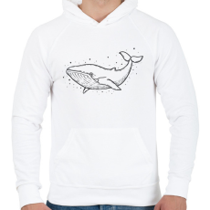 PRINTFASHION bálna - Férfi kapucnis pulóver - Fehér