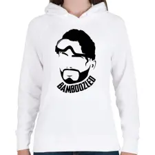 PRINTFASHION Bamboozled Apex - Női kapucnis pulóver - Fehér női pulóver, kardigán