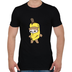PRINTFASHION Banán cica mém - Férfi póló - Fekete