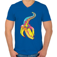 PRINTFASHION Banán csáp - Férfi V-nyakú póló - Királykék