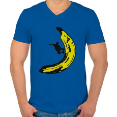 PRINTFASHION Banán deszkás - Férfi V-nyakú póló - Királykék