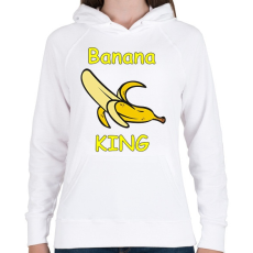 PRINTFASHION Banana king - Női kapucnis pulóver - Fehér