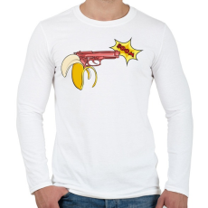 PRINTFASHION Banánfegyver - Férfi hosszú ujjú póló - Fehér