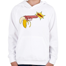 PRINTFASHION Banánfegyver - Gyerek kapucnis pulóver - Fehér gyerek pulóver, kardigán