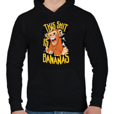 PRINTFASHION Banános maki - Férfi kapucnis pulóver - Fekete