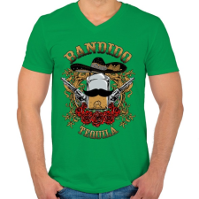 PRINTFASHION Bandita - Férfi V-nyakú póló - Zöld férfi póló