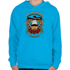 PRINTFASHION Bandita - Gyerek kapucnis pulóver - Azúrkék