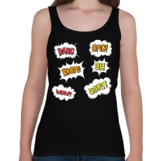 PRINTFASHION bang boom omg oops - Női atléta - Fekete