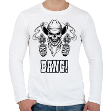 PRINTFASHION Bang! - Férfi hosszú ujjú póló - Fehér férfi póló