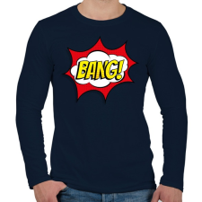 PRINTFASHION Bang! - Férfi hosszú ujjú póló - Sötétkék férfi póló