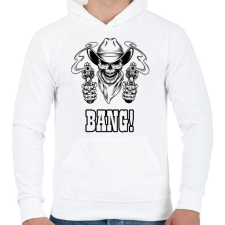 PRINTFASHION Bang! - Férfi kapucnis pulóver - Fehér férfi pulóver, kardigán