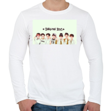 PRINTFASHION Bangtan Boys - Férfi hosszú ujjú póló - Fehér férfi póló