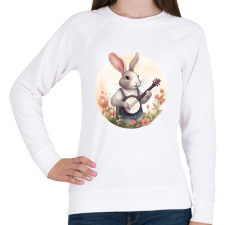 PRINTFASHION Banjos nyuszi - Női pulóver - Fehér női pulóver, kardigán