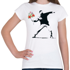 PRINTFASHION Banksy - Kalocsai csokor - Női póló - Fehér női póló