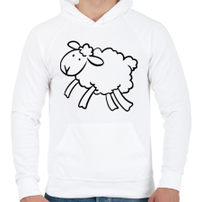 PRINTFASHION Bárány - Férfi kapucnis pulóver - Fehér férfi pulóver, kardigán