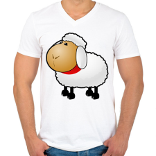 PRINTFASHION Bárány - Férfi V-nyakú póló - Fehér férfi póló