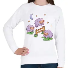 PRINTFASHION Bárányok - Női pulóver - Fehér női pulóver, kardigán