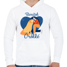 PRINTFASHION Baratok orokke - kutyas - Férfi kapucnis pulóver - Fehér női pulóver, kardigán