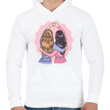 PRINTFASHION Barátság - Férfi kapucnis pulóver - Fehér férfi pulóver, kardigán